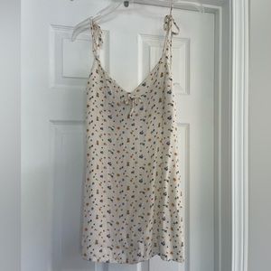 Reformation mini floral dress with adjustable tie straps size small